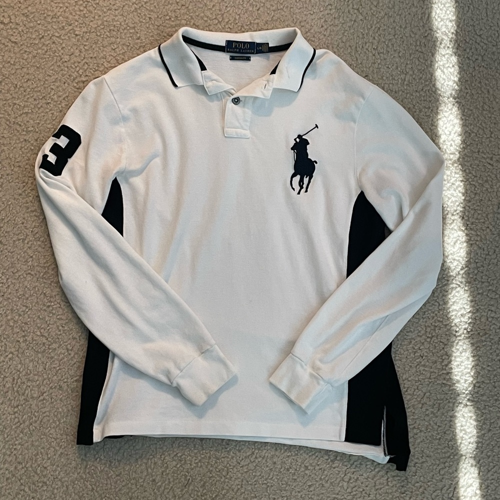 number 3 polo Ralph Lauren long sleeve.